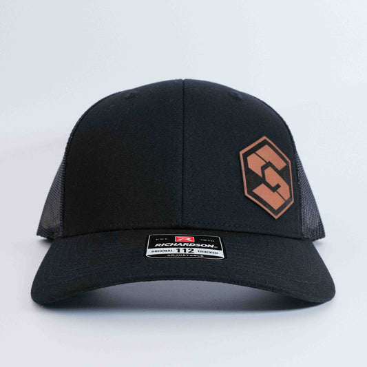 Snapback Trucker Hat - Leather SC Patch